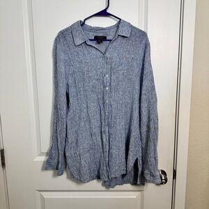 Tahari Gray Linen Shirt